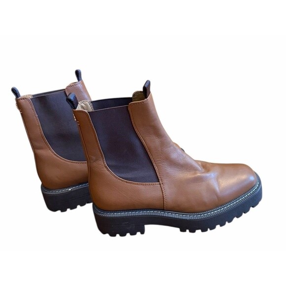 Sam Edelman Laguna Chelsea Winter Waterproof Leather Boots Tawny Brown Womens 9 - Picture 4 of 8